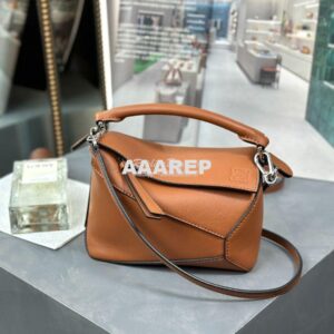 Replica Loewe Mini Puzzle bag in classic calfskin A510P88 Tan