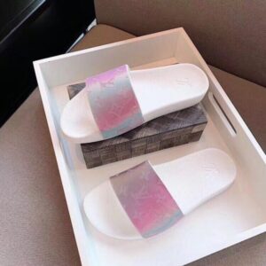 Replica Louis Vuitton Waterfront Mules In Pink Iridescent Monogram 2