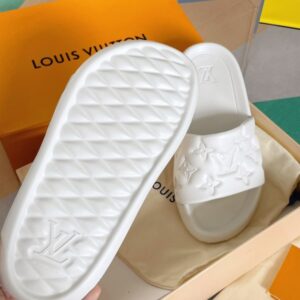 Replica Louis Vuitton Waterfront Mules In White Monogram Rubber 2