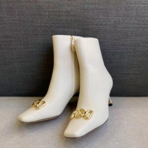 Replica Louis Vuitton Rotary Ankle Boots In White Leather 2