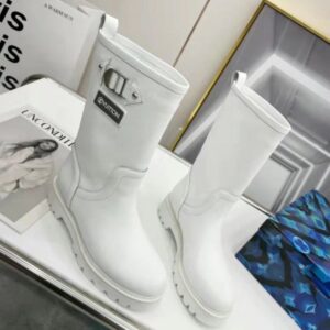 Replica Louis Vuitton Territory Flat Half Boots In White Leather 2