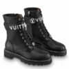 Replica Louis Vuitton Territory Flat Ranger Boots In Black Calfskin