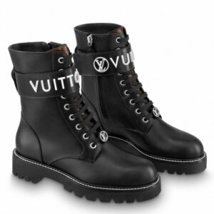 Replica Louis Vuitton Territory Flat Ranger Boots In Black Leather