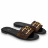 Replica Louis Vuitton Lock It Flat Mules In Perforated Monogram Canvas 2