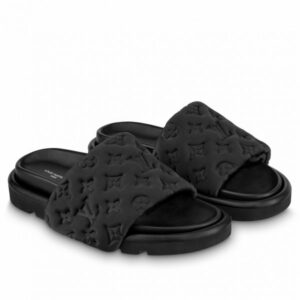 Replica Louis Vuitton Pool Pillow Flat Comfort Mules Black