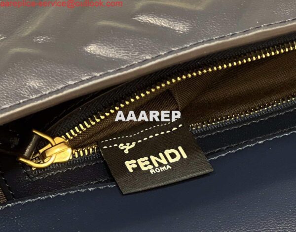 Replica Fendi 8BR600 Baguette Medium Black leather 0135M bag 7