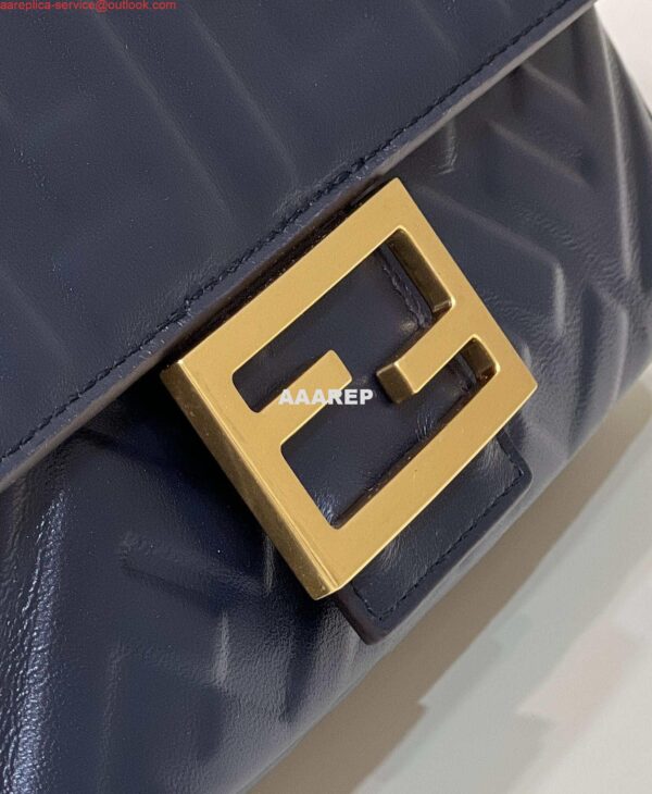 Replica Fendi 8BR600 Baguette Medium Black leather 0135M bag 9