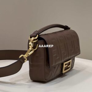 Replica Fendi 8BR600 Baguette Medium Dark Brown leather 0135M bag 2