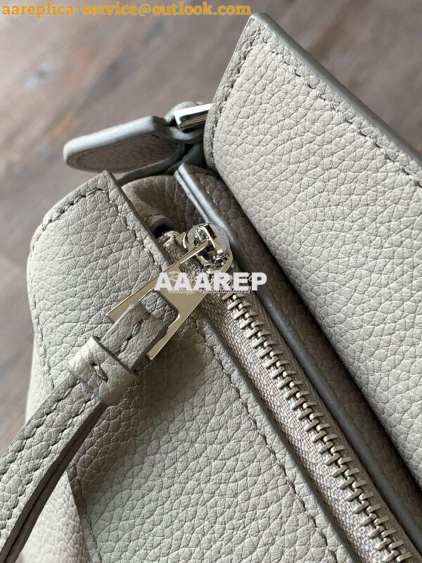 Replica Loewe Mini Puzzle bag in soft grained calfskin A510P88 Pearl G 10