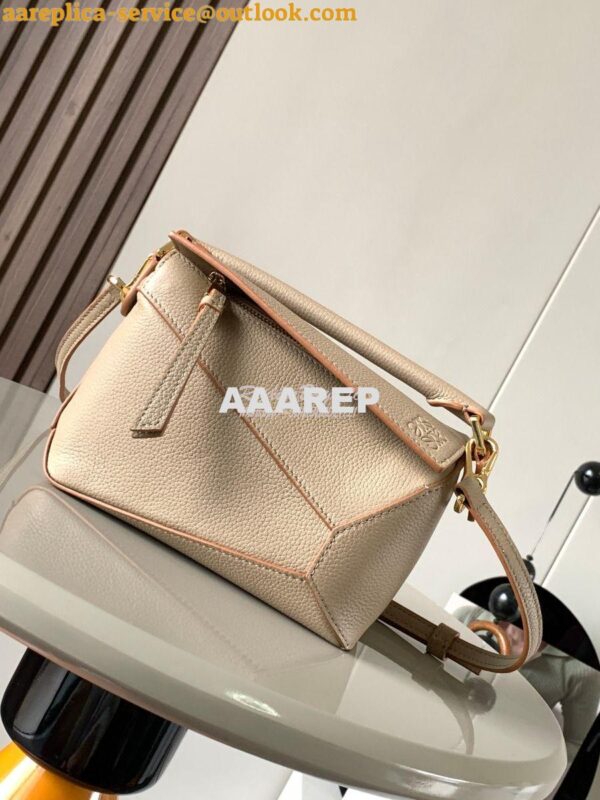 Replica Loewe Mini Puzzle bag in soft grained calfskin A510P88 Sand 3