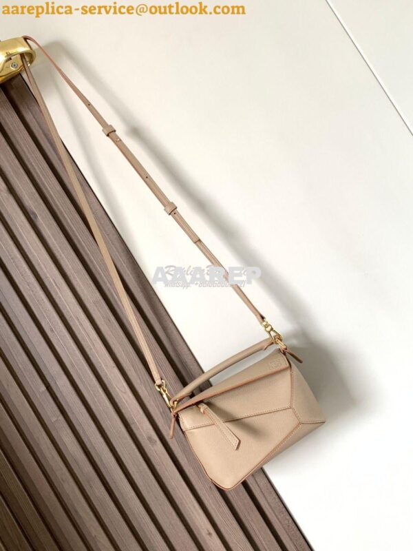 Replica Loewe Mini Puzzle bag in soft grained calfskin A510P88 Sand 4