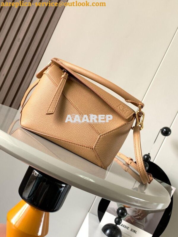 Replica Loewe Mini Puzzle bag in soft grained calfskin A510P88 Toffee 3