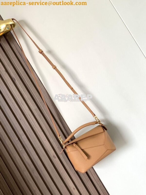 Replica Loewe Mini Puzzle bag in soft grained calfskin A510P88 Toffee 4