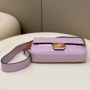 Replica Fendi 8BR600 Baguette Medium Purple leather 0135M bag 2