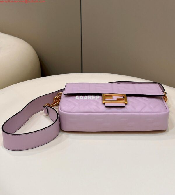 Replica Fendi 8BR600 Baguette Medium Purple leather 0135M bag 4