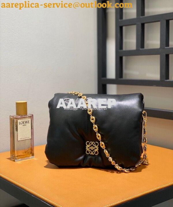 Replica Loewe Puffer Goya bag in shiny nappa lambskin AP40P41 Black 3