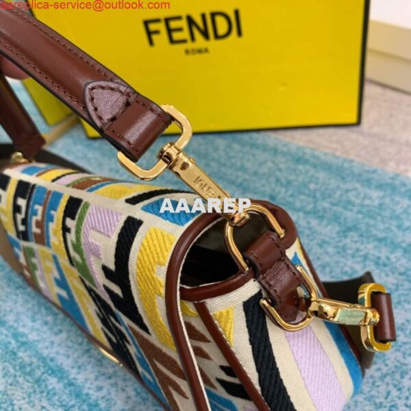 Replica Fendi 8BR600 Baguette Multicolour Embroidered Canvas Bag 9