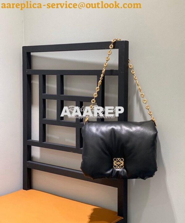 Replica Loewe Puffer Goya bag in shiny nappa lambskin AP40P41 Black 4