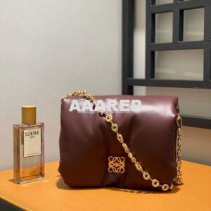 Replica Loewe Puffer Goya bag in shiny nappa lambskin AP40P41 Burgundy