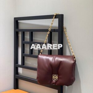 Replica Loewe Puffer Goya bag in shiny nappa lambskin AP40P41 Burgundy 2