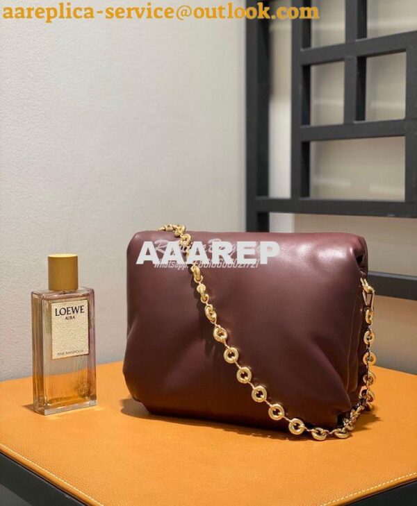 Replica Loewe Puffer Goya bag in shiny nappa lambskin AP40P41 Burgundy 11