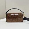 Replica Fendi 8BR600 Medium Baguette Acid green sequin and leather bag 8601