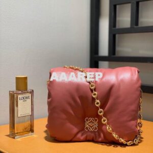 Replica Loewe Puffer Goya bag in shiny nappa lambskin AP40P41 Plumrose