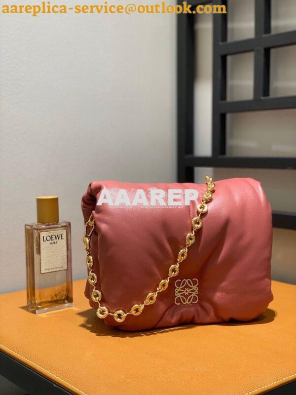 Replica Loewe Puffer Goya bag in shiny nappa lambskin AP40P41 Plumrose 5