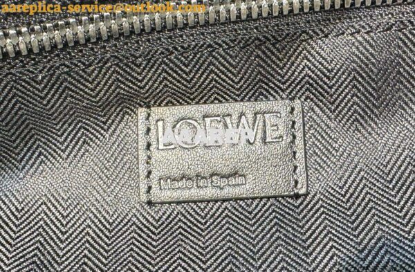 Replica Loewe Puzzle Fold Duffle in shiny calfskin B510PUB Black 15