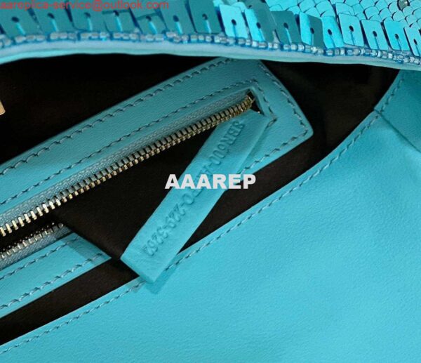 Replica Fendi 8BR600 Medium Baguette Turquoise sequin and leather bag 8601 9