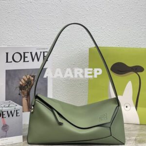 Replica Loewe Puzzle Hobo Bag In Nappa Calfskin A510J67 Avocado Green