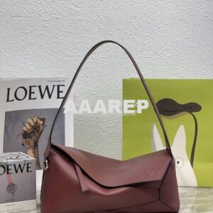 Replica Loewe Puzzle Hobo Bag In Nappa Calfskin A510J67 Burgundy