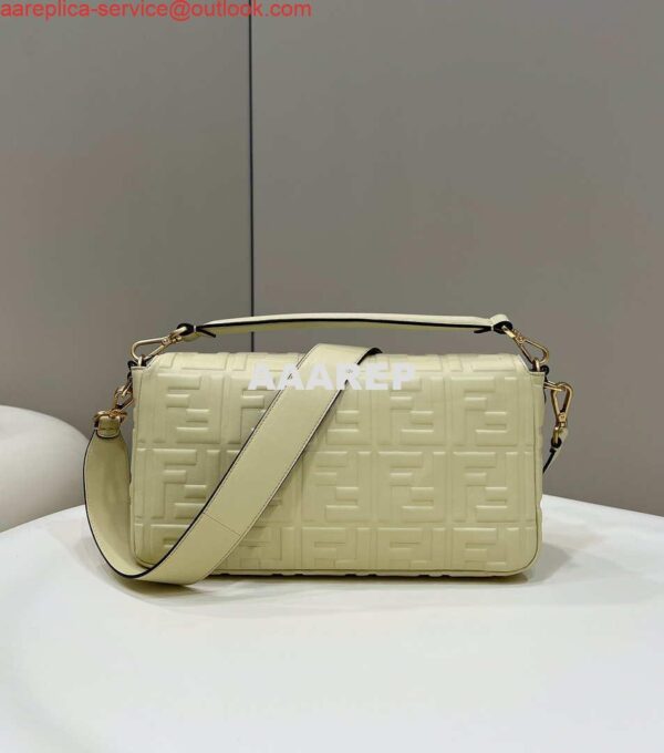 Replica Fendi 8BR771 Baguette Large Light Yellow leather bag 3