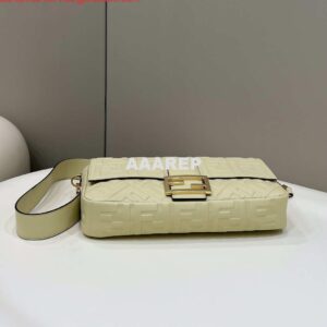 Replica Fendi 8BR771 Baguette Large Light Yellow leather bag 2