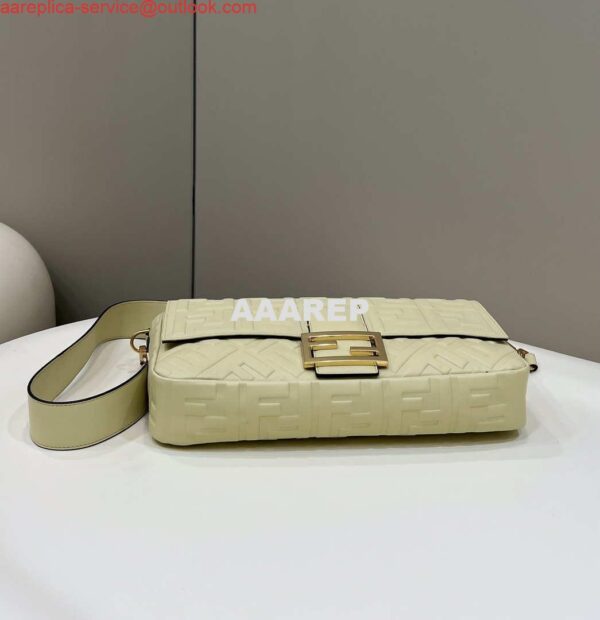 Replica Fendi 8BR771 Baguette Large Light Yellow leather bag 4