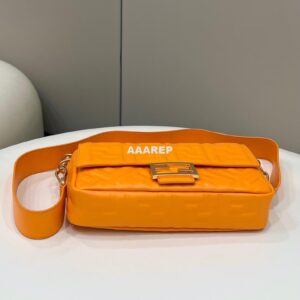 Replica Fendi 8BR771 Baguette Large Orange leather 0135 bag 2