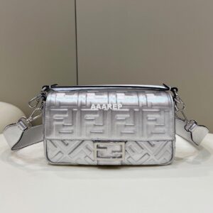 Replica Fendi 8BR771 Baguette Large Silver leather 0135 bag