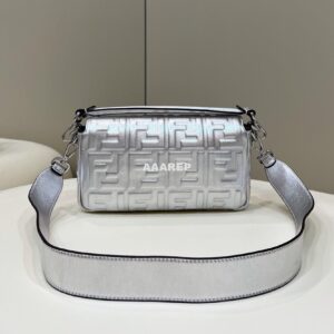 Replica Fendi 8BR771 Baguette Large Silver leather 0135 bag 2