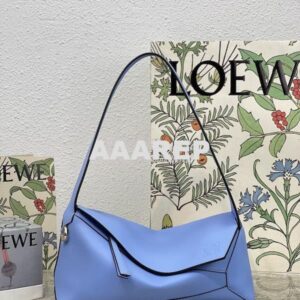 Replica Loewe Puzzle Hobo Bag In Nappa Calfskin A510J67 Olympic Blue