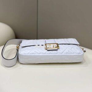 Replica Fendi 8BR771 Baguette Large White leather bag 2