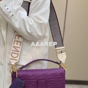 Replica Fendi 8BR771 Baguette Purple leather bag 2