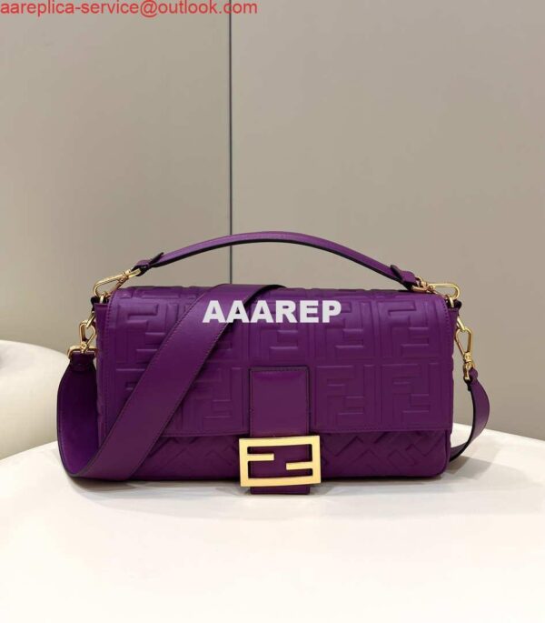 Replica Fendi 8BR771 Baguette Purple leather bag 6