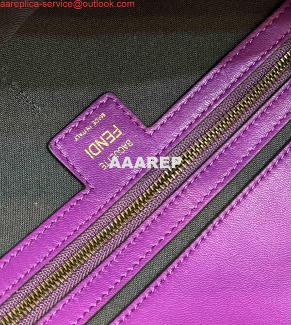 Replica Fendi 8BR771 Baguette Purple leather bag 11