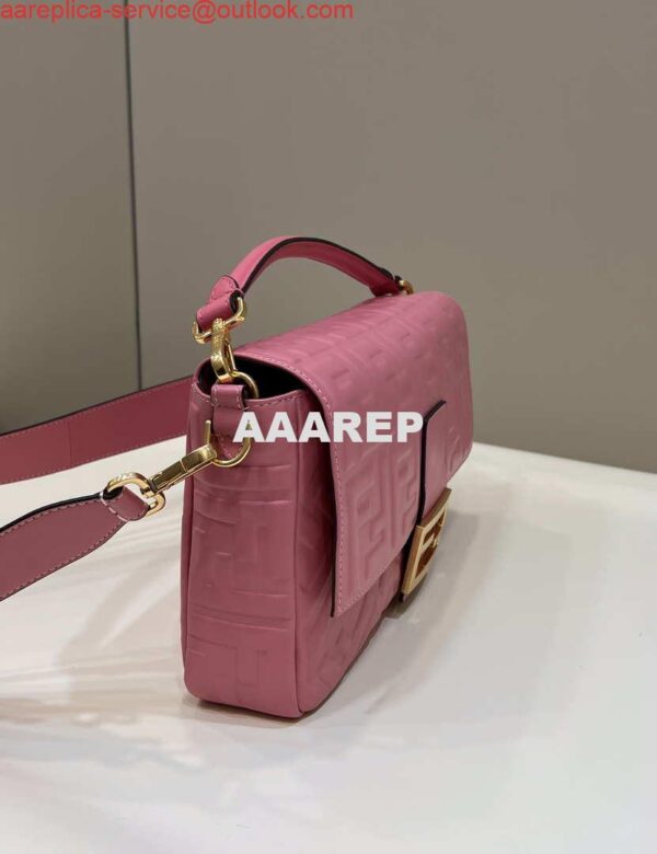 Replica Fendi 8BR771 Baguette Rose Red leather bag 7