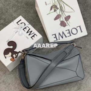 Replica Loewe Puzzle Large Bag in Soft Grained Leather 66003 Ash Blue 2