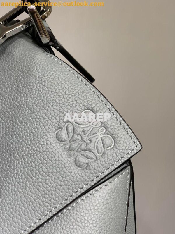 Replica Loewe Puzzle Large Bag in Soft Grained Leather 66003 Ash Blue 7