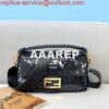 Replica Fendi 8BR792 Medium Baguette 1997 Black Satin Bag with Sequins 8528 2