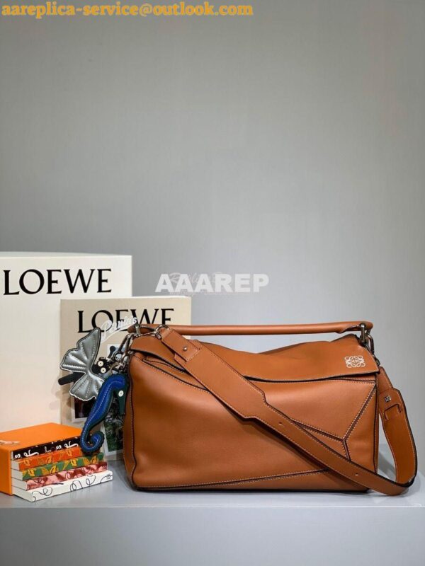 Replica Loewe Puzzle Large Bag in Soft Grained Leather 66003 Tan 3