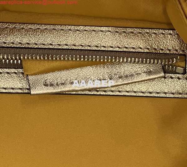 Replica Fendi 8BR792 Medium Baguette 1997 Gold Satin Bag with Sequins 8528 10