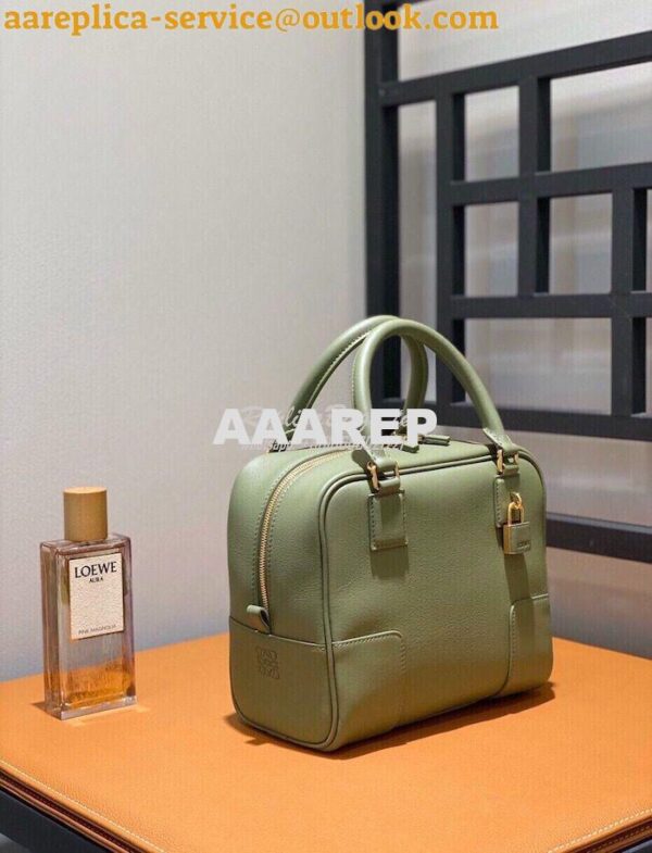 Replica Loewe Amazona 19 Square Bag in Nappa Calfskin A039N10 Avocado 2